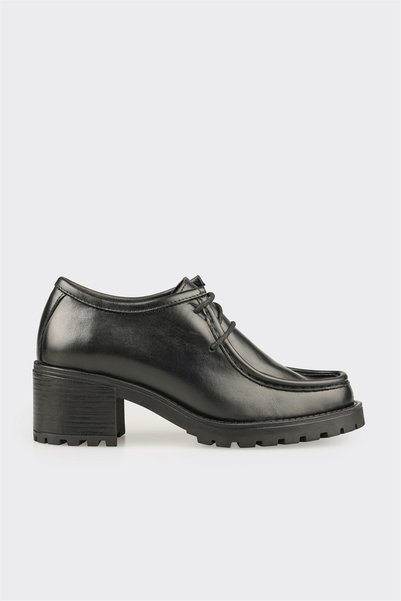 Elle Shoes Siyah Deri Kadın Günlük Ayakkabı