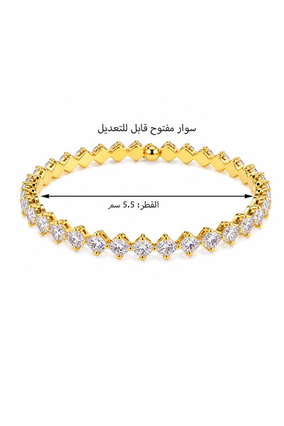 ALZAHR Women's Stretch Open Bangle (1 PC) – A Glamorous Bracelet Suitable for Gifting, Daily Wear, and Formal Occasions