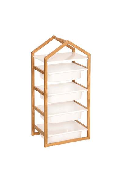 Atmosphera for kids Mobilier de depozitare cu 4 rafturi "Bako" - Alb, 43x94.5 cm