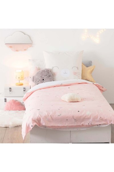Atmosphera for kids Set lenjerie de pat pentru copii, 2 piese, model „Pisică”...