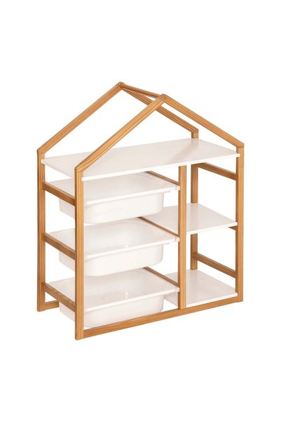 Atmosphera for kids Biblioteca 3 rafturi "Bako" - Alb, 68x82 cm