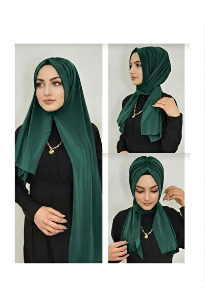 AHRAR tesettür Women's Practical Drawstring Ready-To-Wear Hijab Emerald