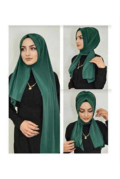 AHRAR tesettür Women's Practical Drawstring Ready-To-Wear Hijab Green