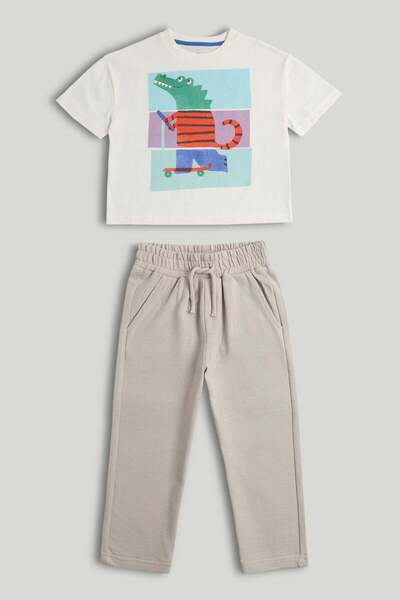 MOTHERCARE طقم تي شيرت وبنطلون رياضي بتصميم التمساح