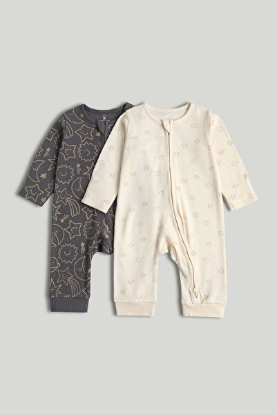 MOTHERCARE طقم من قطعتين من ملابس النوم بدون أقدام وسحّاب