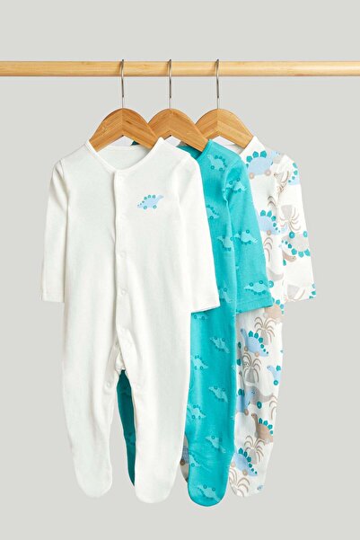 MOTHERCARE مجموعة من 3 بدلات نوم ديناصور
