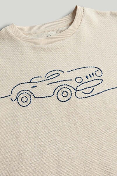 MOTHERCARE Cream Car T-Shirt