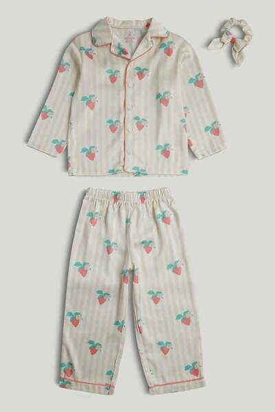 MOTHERCARE Strawberry Woven Pyjamas and Scrunchie Set