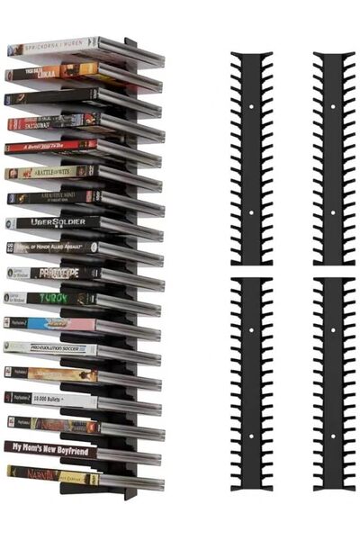 NIUBI Video Game Storage, 4 Pack Wall Mount Game Case Holder, Holds Up to 72 ...