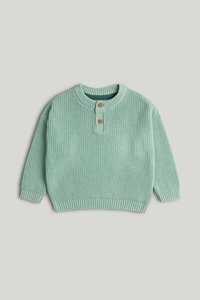 MOTHERCARE Green Knitted Henley Jumper