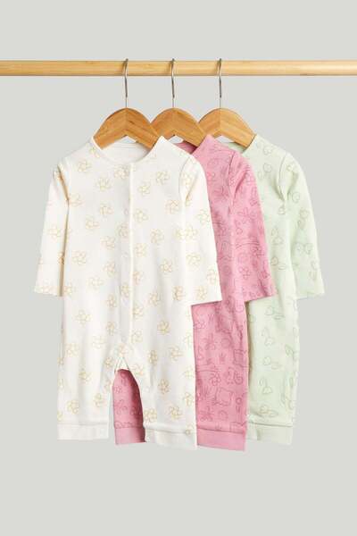 MOTHERCARE 3 قطع من بدلات النوم بدون أقدام على شكل حيوانات