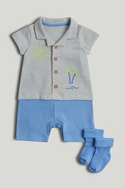 MOTHERCARE قميص وشورت ورومبر وجوارب