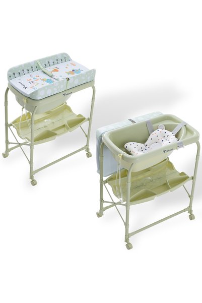 TEKNUM 2-In-1 Bath Tub & Changing Table - Green