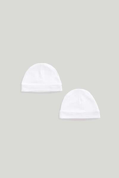 MOTHERCARE 2 Pack White Baby Hats