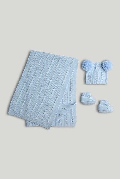 MOTHERCARE طقم محبوك أزرق مكون من 3 قطع