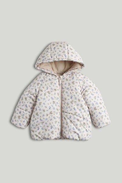 MOTHERCARE معطف مبطن بنقشة زهور بلون كريمي