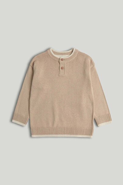 MOTHERCARE Beige Knitted Henley Jumper