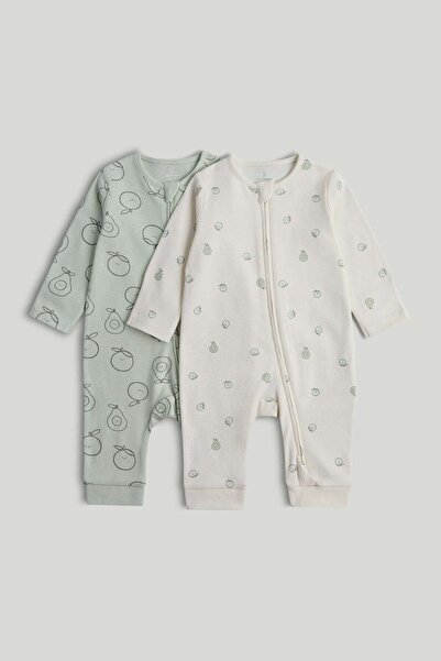 MOTHERCARE طقم من قطعتين من ملابس النوم بدون أقدام وسحّاب