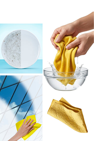Shopura 3 Pieces of Non-Marking Magic Cleaning Cloths; Window, Mirror, Car, K...