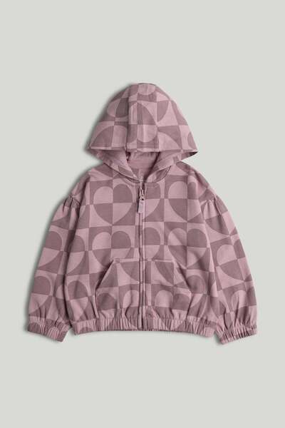 MOTHERCARE Mauve Geo Zip-Up Hoodie