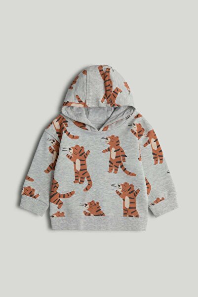 MOTHERCARE هودي بطبعة النمر الرمادي