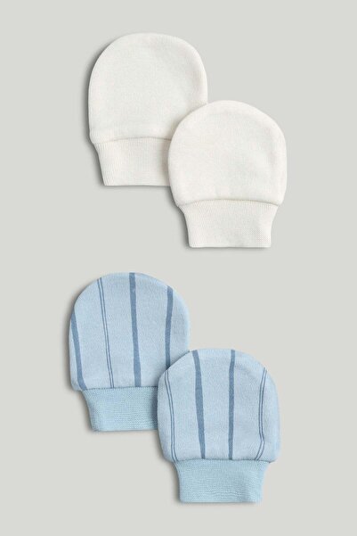 MOTHERCARE زوج من قفازات الأطفال الزرقاء الأولى لدي