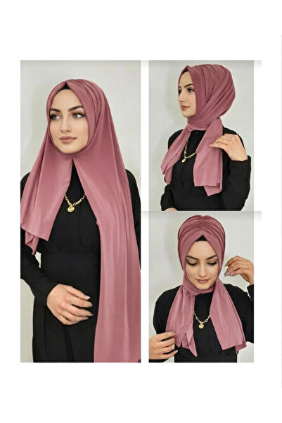 AHRAR tesettür Women's Practical Drawstring Ready-Made Hijab Scarf in Dried R...