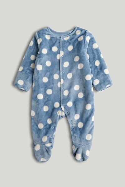 MOTHERCARE Blue Spot Fleece All-in-One