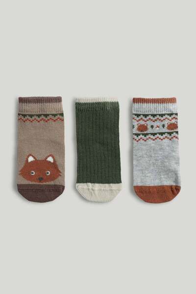 MOTHERCARE 3 Pack Fox Baby Socks