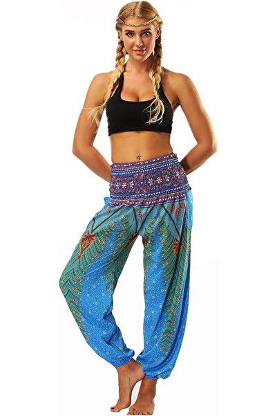 Nymmoata Women's Hippie Bohemian Palazzo Pants - Floral Flowy Casual Scrunch ...