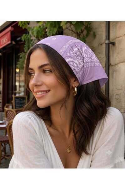 MutluBiDünya Etnik Desen Kare Pamuklu Bandana Fular