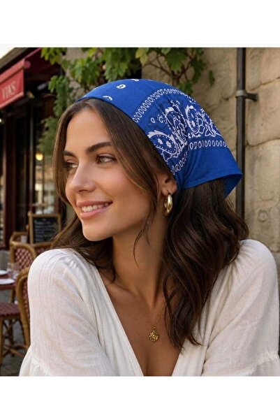 MutluBiDünya Etnik Desen Kare Pamuklu Bandana Fular