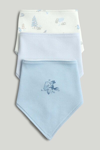 MOTHERCARE 3 Pack My First Blue Dribble Bibs