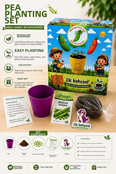Eymen Hobi My First Garden Pea Planting Kit – Educational Plant Growing Kit f...
