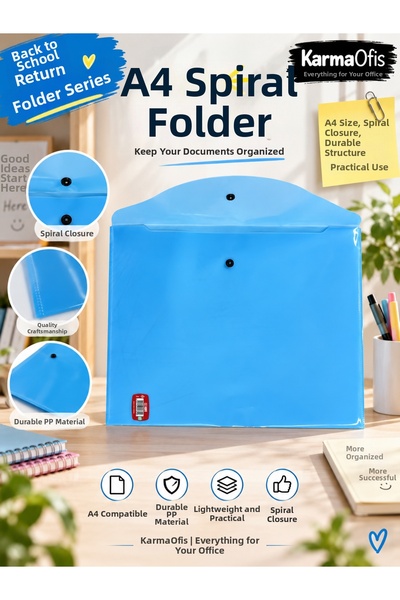 KarmaOfis A4 Snap File – 5 Color Options |   Single Blue Color Option Available