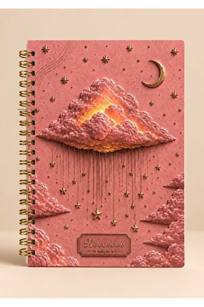 NİORE A5 Spiral-Bound, Pink Cloud, 120 Lined Pages, Notepad, School Notebook ...