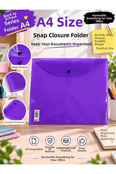 KarmaOfis A4 Snap File – 5 Color Options |   Single Purple Color Option