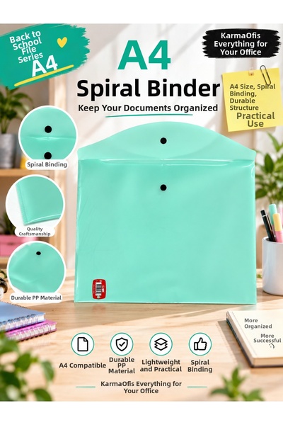 KarmaOfis A4 Snap File – 5 Color Options |   Single Water Green Color Option ...