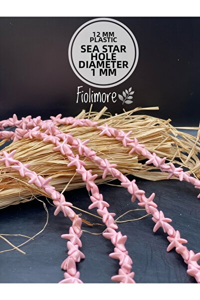 Fiolimore 12 mm Pink Plastic Starfish Beads (34 Pieces) Hole Diameter 1 mm Je...