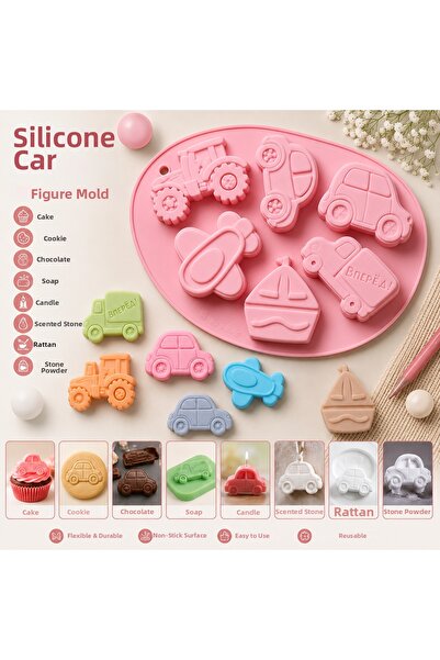 Şenhomee Silicone Epoxy Mold Car Figures Cake Pastry Cookie Soap Candle Stone...