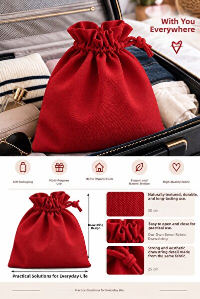 ALASEREN 25×30 cm Makeup Bag – Travel Organizer Drawstring Fabric Pouch