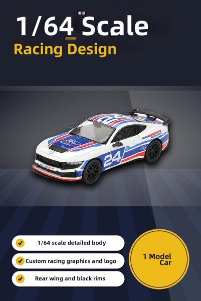 Generic Brand Detailed 1/64 Scale Ford Mustang Dark Horse Race Car Model - # ...