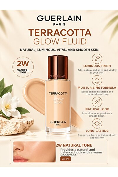 Guerlain كريم أساس تيراكوتا لو تينت جلو 2W لإطلالة بشرة مشرقة ومتألقة بلمسة ط...