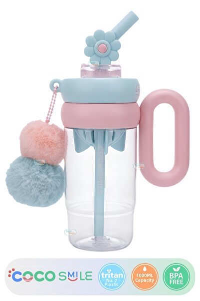 Vagonlife Cocosmile 1000ml Tumbler Charm Series Shiny Transparent Body With/W...