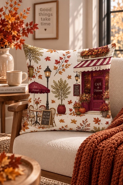 Bertille Home Autumn Series Double-Sided Digital Printed Throw Pillow Cover (...