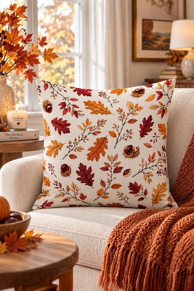 Bertille Home Autumn Series Double-Sided Digital Printed Throw Pillow Cover (...