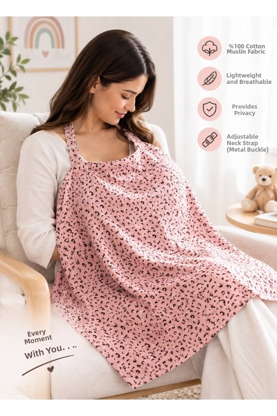 NEU KIDS مريلة رضاعة للأم والطفل من الموسلين مزدوجة الطبقات، 100% قطن، متعددة...