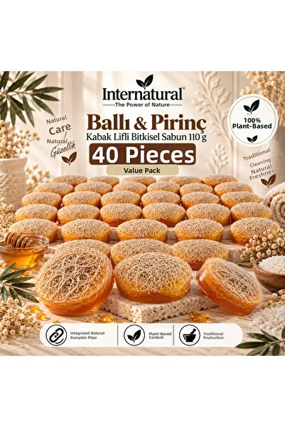 Dermolive Internatural Honey & Rice Pumpkin Fiber Herbal Soap 40 Pack (40 X 1...