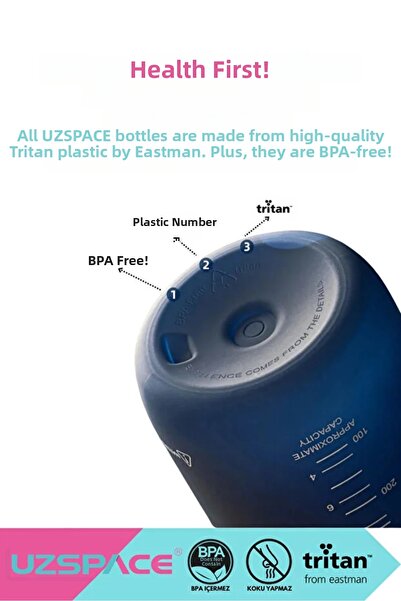 Uzspace 300ml New Colors Silicone Body Tritan Leak-Proof Water Bottle with Straw 5023