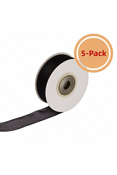 Renk İthalat Organza Ribbon 2 cm 25 Yards 5'Li Package Colors Black 1039